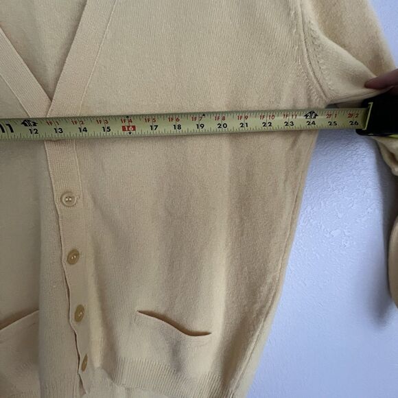 Vintage Cashmere by Pringle Scotland Cardigan Size 46 XL Yellow - Picture 6 of 6